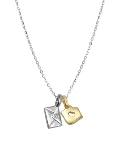 Shop Alex Woo Silver And Diamond Mini Pendant Necklace