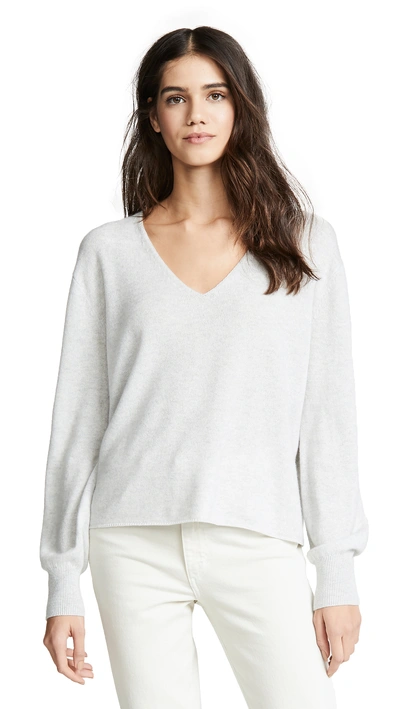 Shop 360 Sweater Maddison Cashmere Sweater In Light Heather Grey