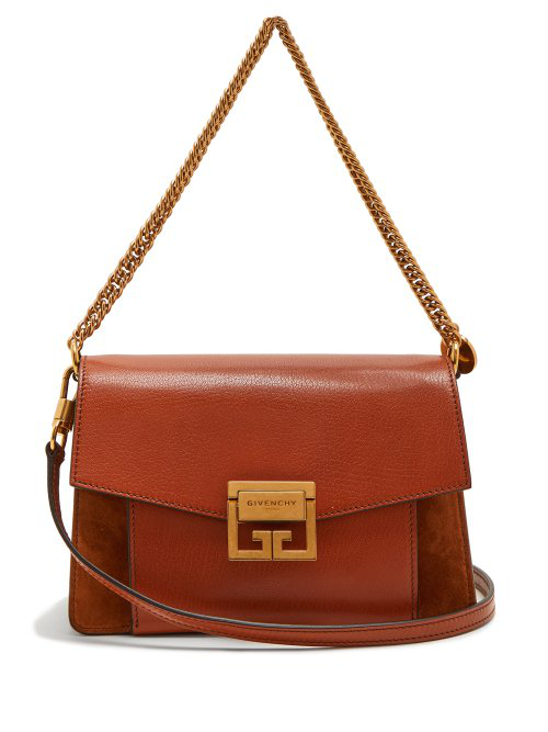 Givenchy Gv3 Mini Suede And Leather CrossBody Bag In Tan ModeSens
