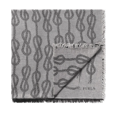 Shop Furla Fortuna Stole Blu D In Grey