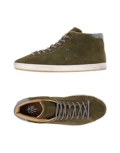 Shop Eleventy Sneakers In Dark Green