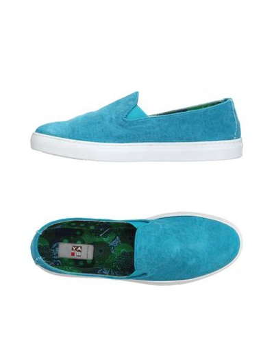 Shop Yab Sneakers In Turquoise