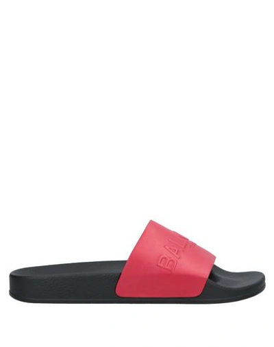 Shop Balmain Sandals In Red