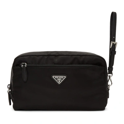 Shop Prada Black Cosmetic Pouch In F0002 Black