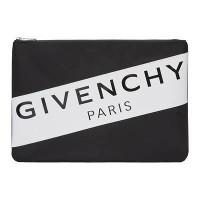 Shop Givenchy Black Nylon Logo Band Pouch