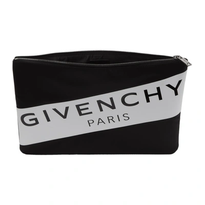 Shop Givenchy Black Nylon Logo Band Pouch
