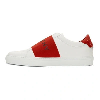 Shop Givenchy White And Red Strap Urban Knots Sneakers In 112 Red