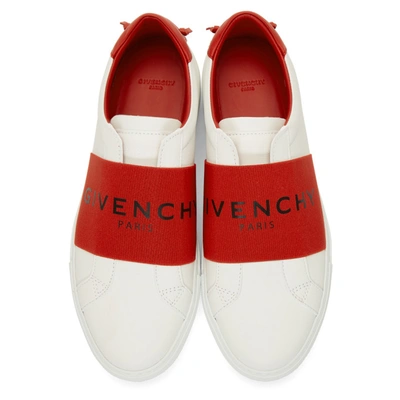 Shop Givenchy White And Red Strap Urban Knots Sneakers In 112 Red