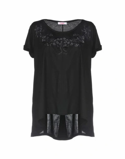 Shop Blugirl Folies Blugirl Blumarine Woman T-shirt Black Size 6 Cotton