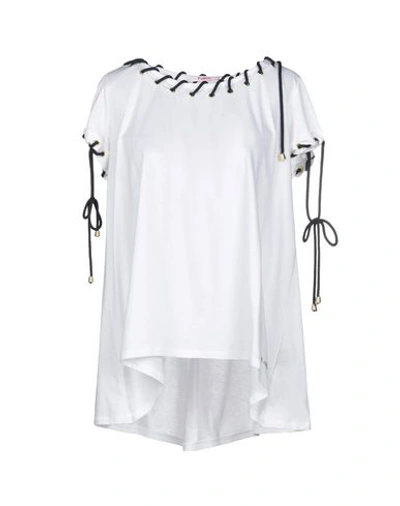 Shop Blugirl Folies Blugirl Blumarine Woman T-shirt White Size 6 Cotton