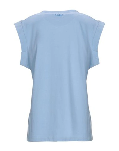 Shop Chloé T-shirts In Pastel Blue