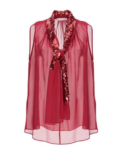 Shop Dorothee Schumacher Silk Top In Maroon