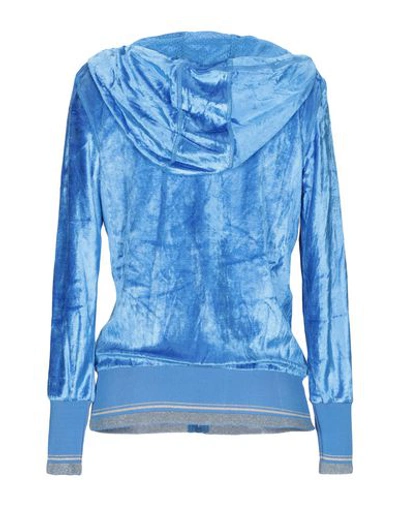 Shop Roberto Cavalli Gym Hooded Sweatshirt In Blue