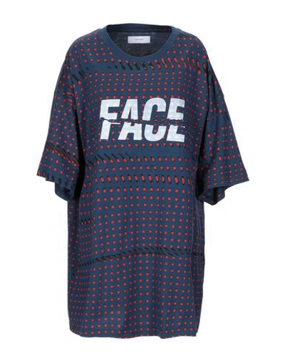 Shop Facetasm T-shirt In Dark Blue