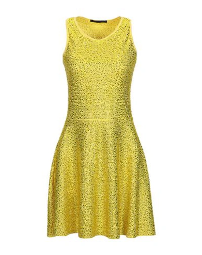 Shop Philipp Plein Short Dresses In Yellow