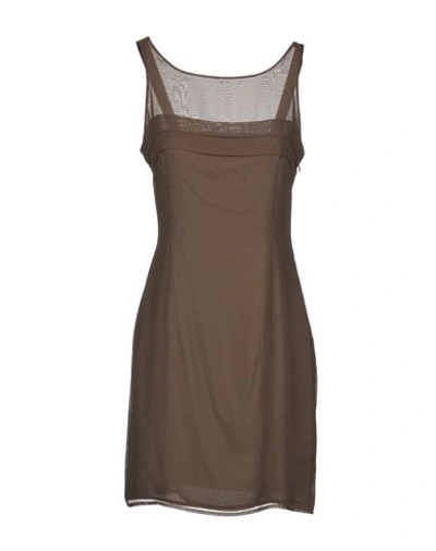 Shop Marella Short Dress In Cocoa