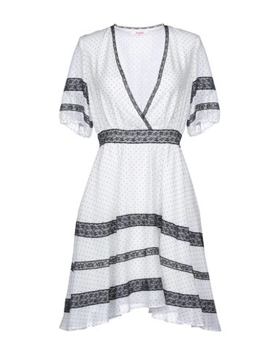 Shop Blugirl Folies Blugirl Blumarine Woman Mini Dress White Size 8 Cotton, Silk