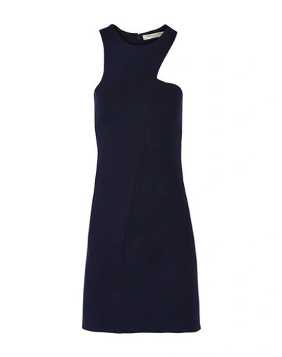 Shop Halston Short Dresses In Dark Blue