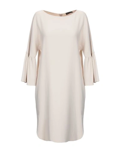 Shop Antonelli Woman Mini Dress Beige Size 14 Viscose, Acetate, Elastane