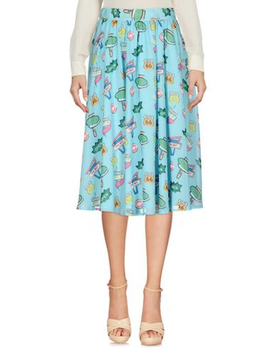 Shop Blugirl Folies Blugirl Blumarine Woman Midi Skirt Sky Blue Size 4 Polyester