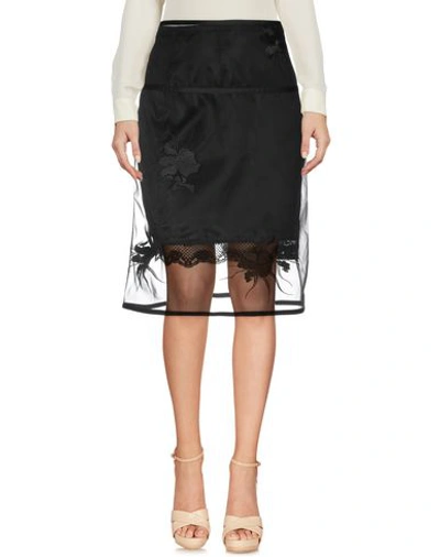 Shop Helmut Lang Midi Skirts In Black