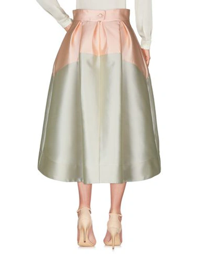 Shop Io Couture Midi Skirts In Salmon Pink