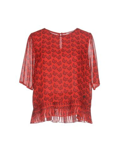 Shop Blugirl Folies Blugirl Blumarine Woman Top Red Size 6 Polyester