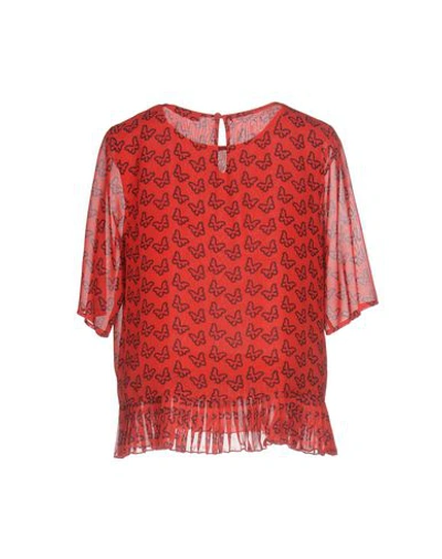 Shop Blugirl Folies Blugirl Blumarine Woman Top Red Size 6 Polyester