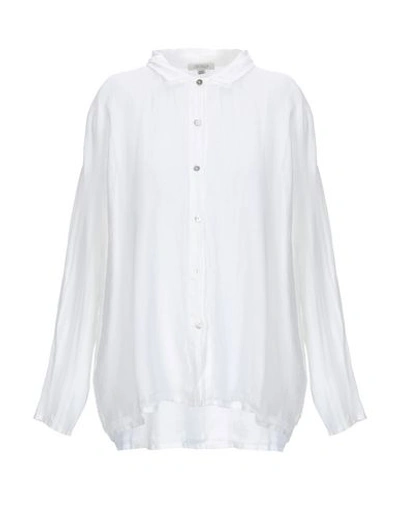 Shop Crossley Woman Shirt White Size Xs Linen