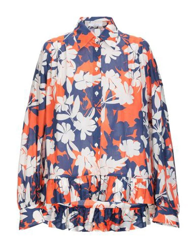 Shop Bagutta Floral Shirts & Blouses In Blue