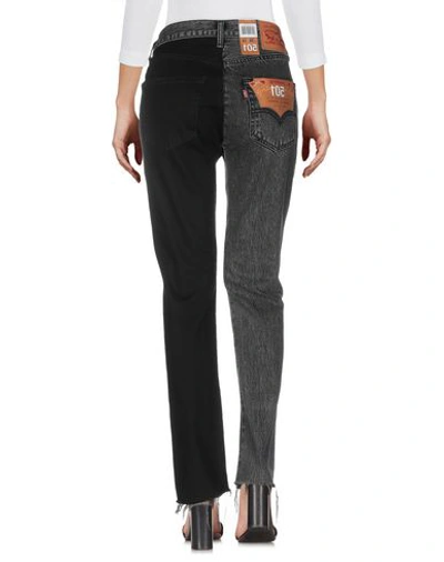 Shop Vetements X Levi's Woman Jeans Steel Grey Size 26w-34l Cotton, Bovine Leather