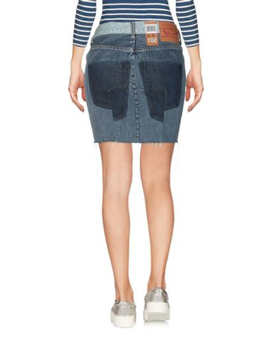 Shop Vetements X Levi's Woman Denim Skirt Blue Size M Cotton, Bovine Leather