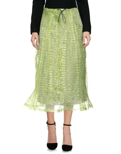 Shop Tela Midi Skirts In Acid Green