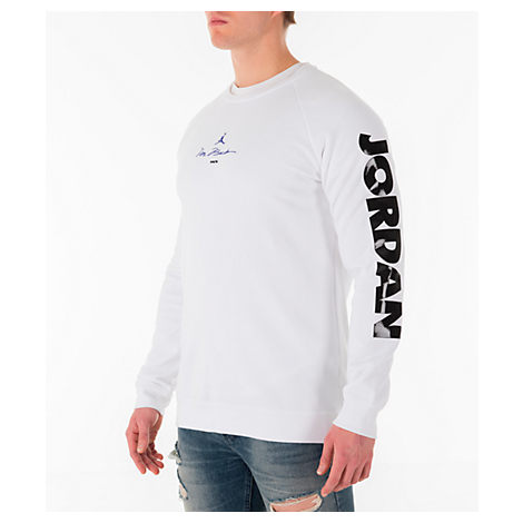 Nike Men's Jordan Sportswear Legacy Aj11 Fleece Crewneck Sweatshirt, White  | ModeSens