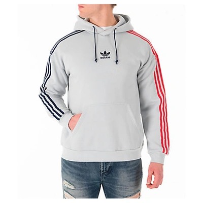 Adidas Originals Adidas Men's Originals Fleece Three-stripe Hoodie In Clear  Gray | ModeSens