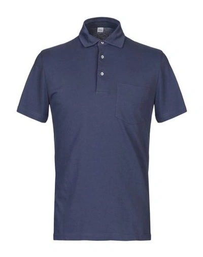 Shop Aspesi Man Polo Shirt Slate Blue Size S Cotton
