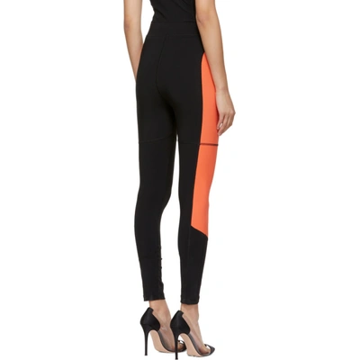 Shop Alexander Wang T Alexanderwang.t Black And Orange Swim Jersey Leggings In 938 Blk/pap