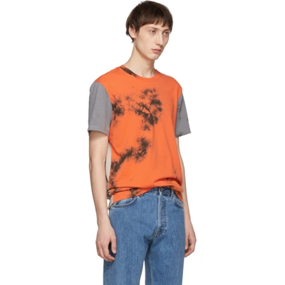 Shop Helmut Lang Grey And Orange 3 Combo T-shirt In Signal Mult