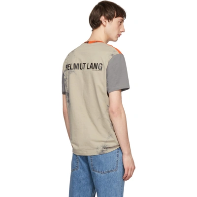 Shop Helmut Lang Grey And Orange 3 Combo T-shirt In Signal Mult