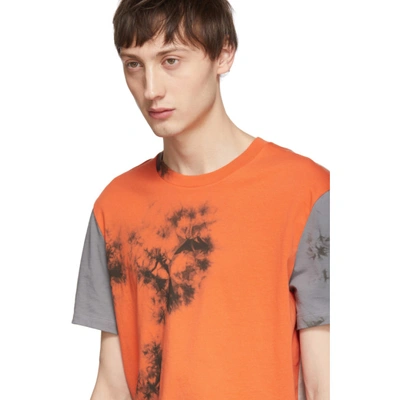 Shop Helmut Lang Grey And Orange 3 Combo T-shirt In Signal Mult