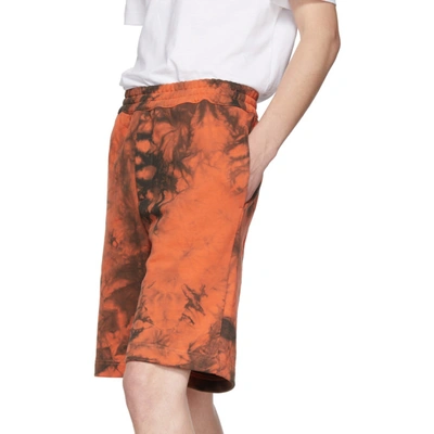 Helmut Lang Marbled Cotton Terry Shorts In Signal Mult