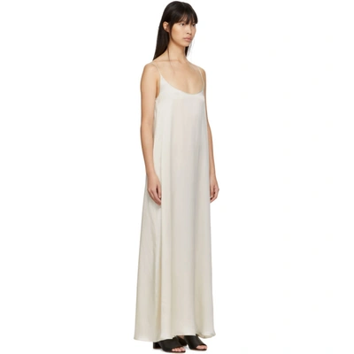 Shop Mansur Gavriel White Silk Flowy Dress In Creme