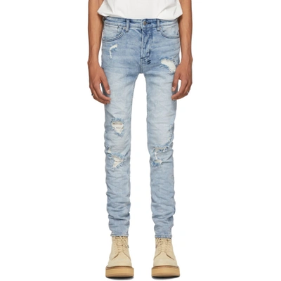 Shop Ksubi Blue Van Winkle Trashed Jeans