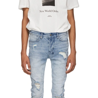 Shop Ksubi Blue Van Winkle Trashed Jeans