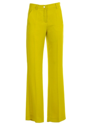 Shop Versace Straight Leg Trousers In Lime