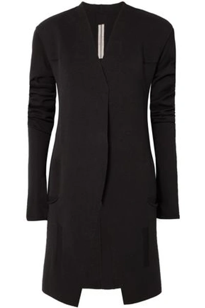 Shop Rick Owens Woman Paneled Cotton Cardigan Black