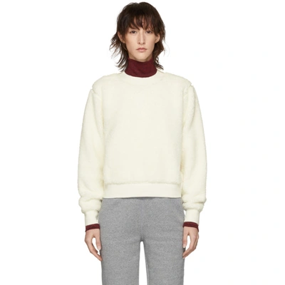 Shop Rag & Bone Rag And Bone White Teddy Pullover Sweatshirt In 983 Chalk