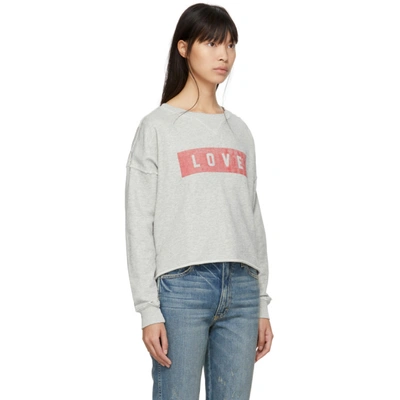 Shop Amo Grey Love Cut-off Sweatshirt In 052 H Grey