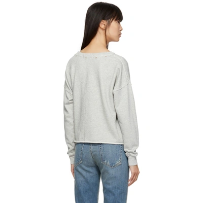 Shop Amo Grey Love Cut-off Sweatshirt In 052 H Grey