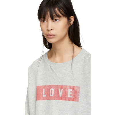 Shop Amo Grey Love Cut-off Sweatshirt In 052 H Grey